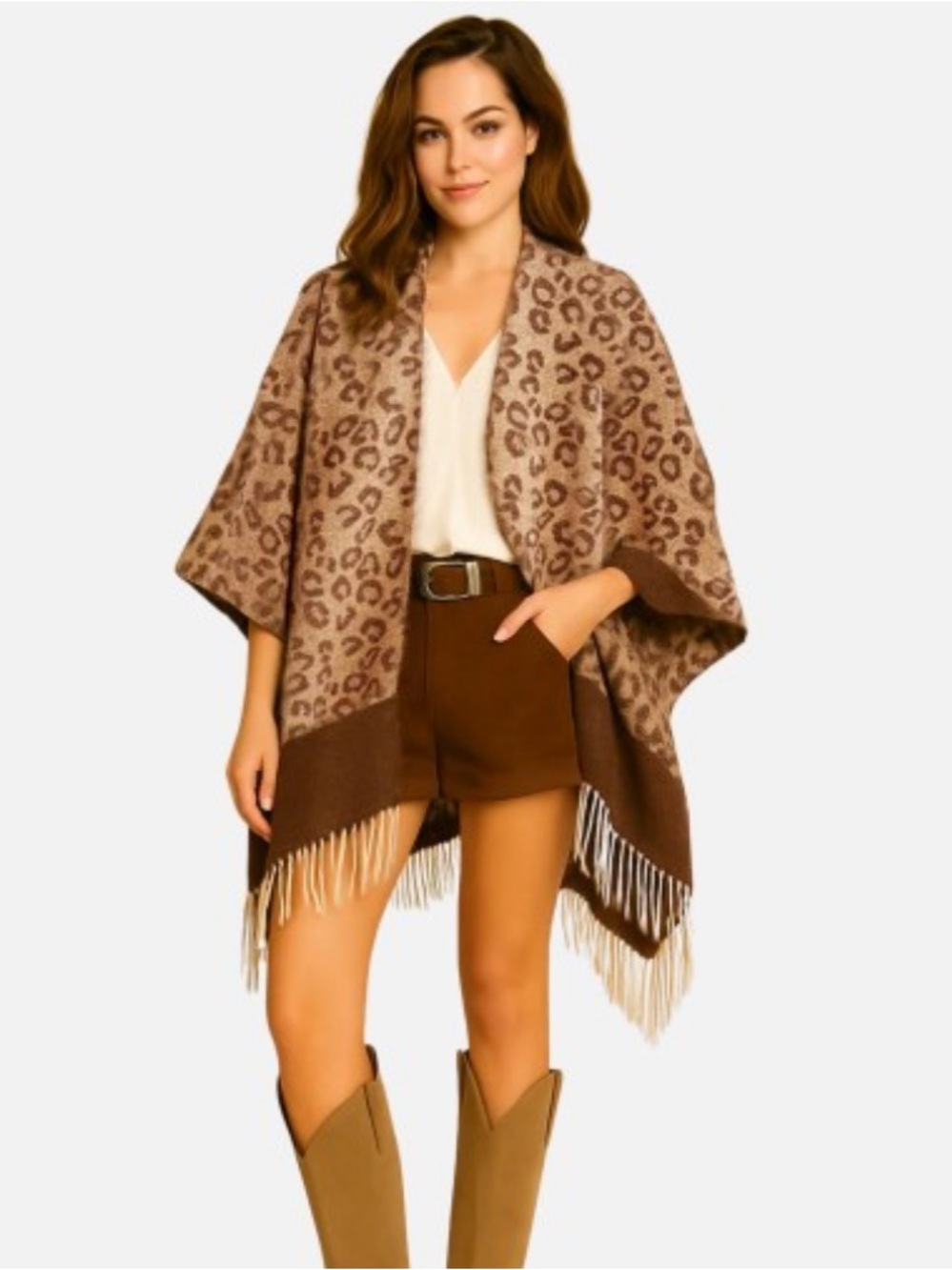 Do Everything In Love Leopard Print Kimono With Tassels